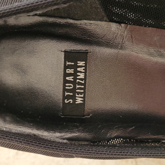 Stuart Weitzman black mesh short heel shoes. Size 8.5 B - Picture 2 of 9